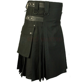 Black Utility Hiking Kilt